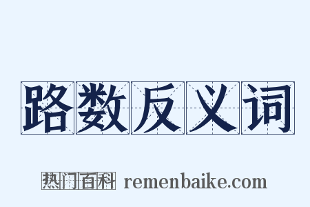 路数反义词是什么意思的图片